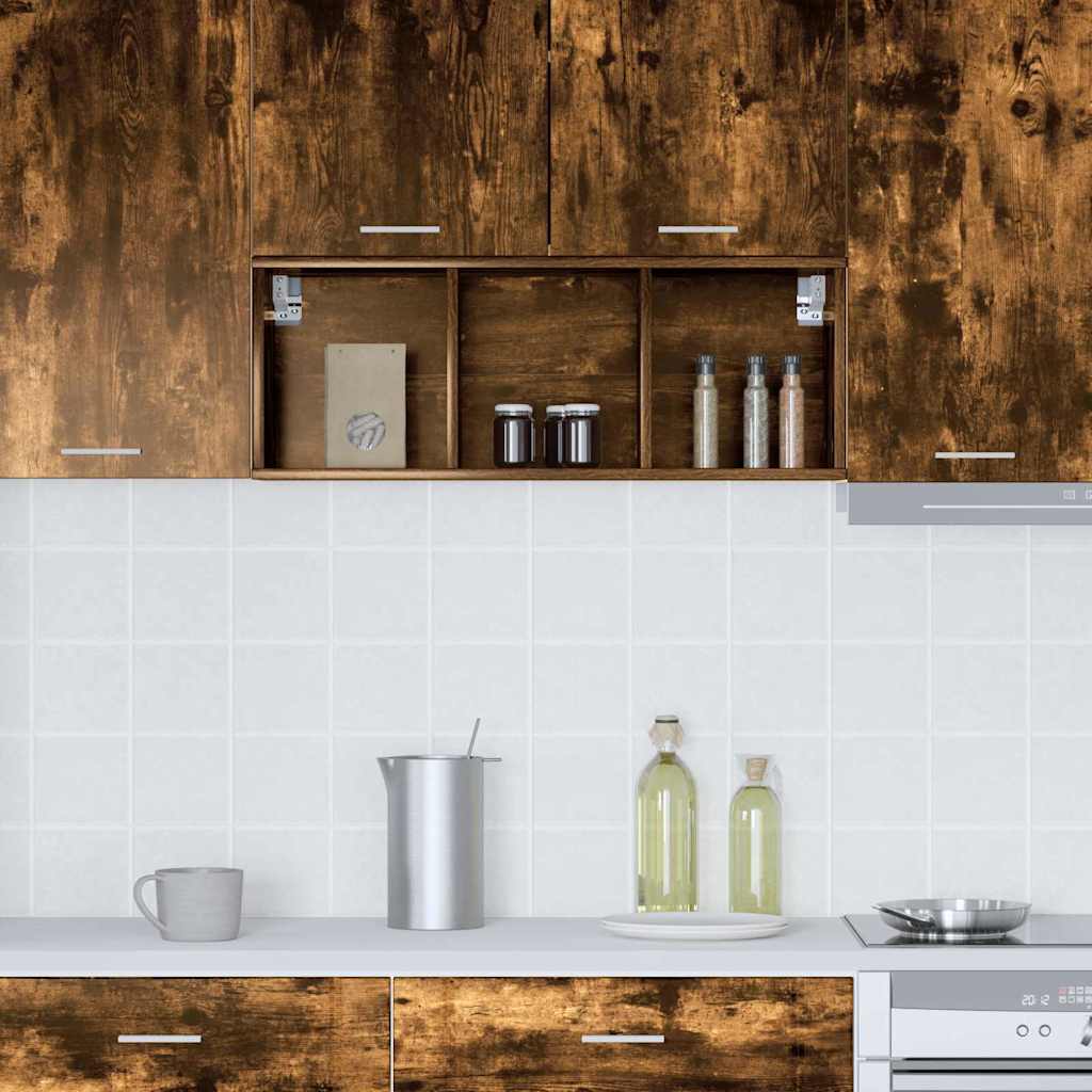 Hanging Cabinet with Shelf Riga Smoked Oak 30 x 29.5 x 80 cm